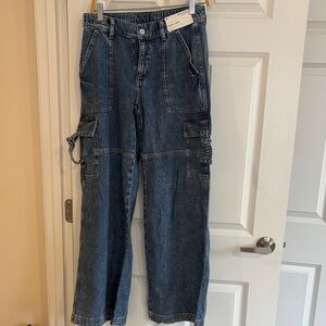 Arizona Jean Company Women's Boyfriend Cargo Jeans - Dark Blue